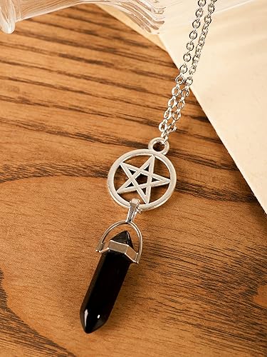 Miniatura 4 de Sacina Gargantilla gótica de pentagrama, colgante de pentagrama de aleación de zinc, gargantilla gótica, collar gótico, collar gótico, regalo de