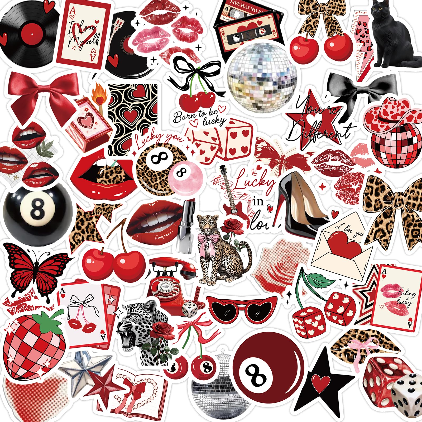 Downtown Girl Y2K Stickers - 100 Pcs Aesthetic Stickers Pack for Women, Funny Trendy Waterproof Vinyl Decals for Water Bottles Skateboard Laptop