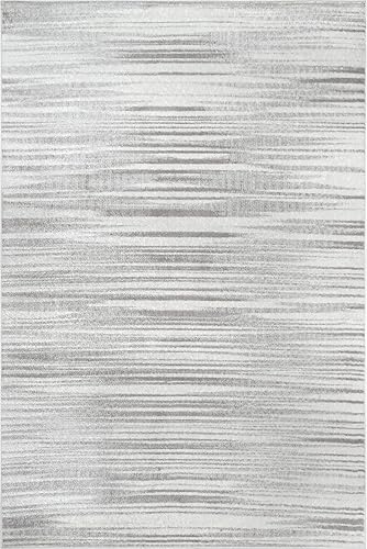 Miniatura 2 de nuLOOM Kiley - Alfombra de pasillo con rayas serenas, 2 pies 8 pulgadas x 8 pies, color gris