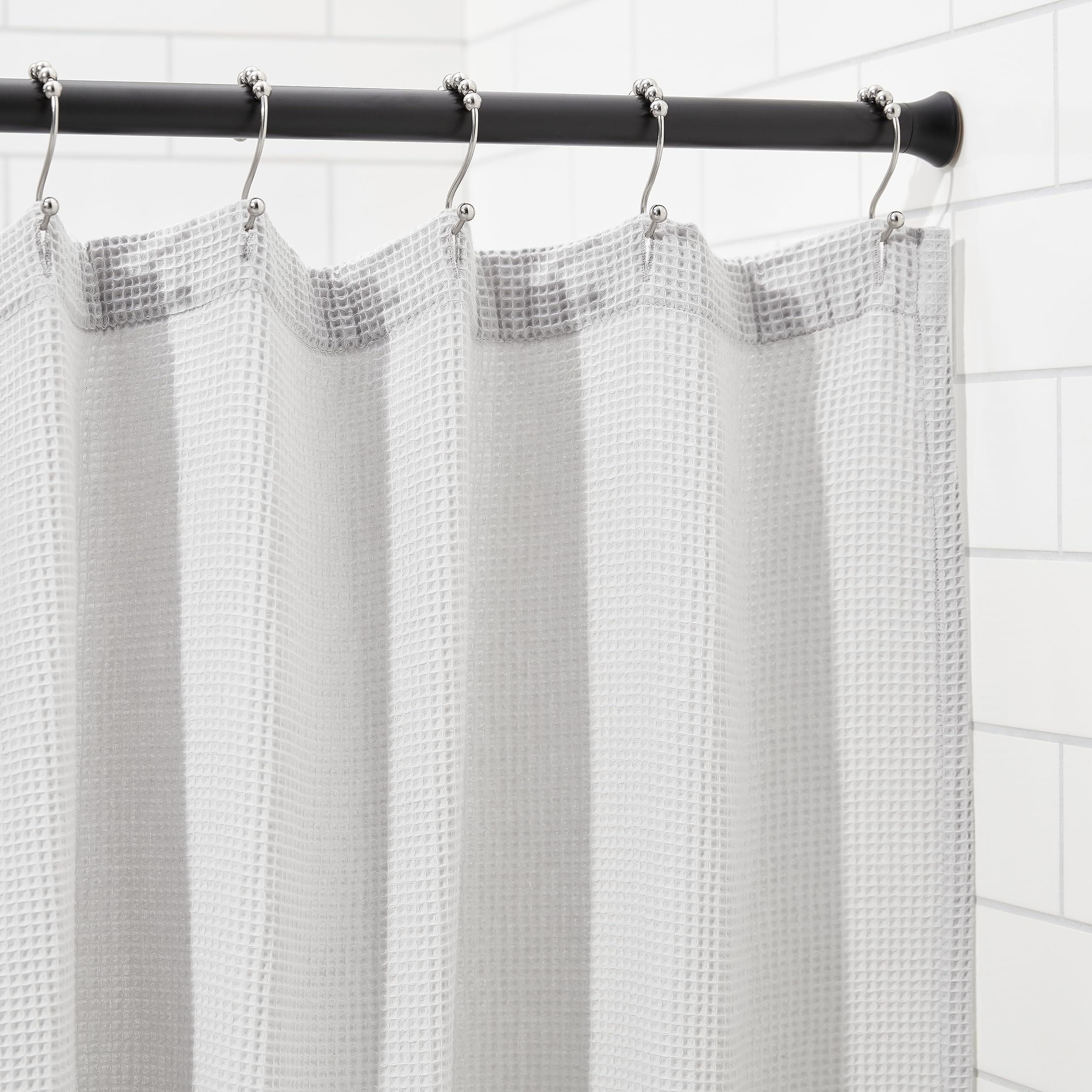 Amazon Basics Telescopic Shower Curtain Pole, 137-229 cm, Black
