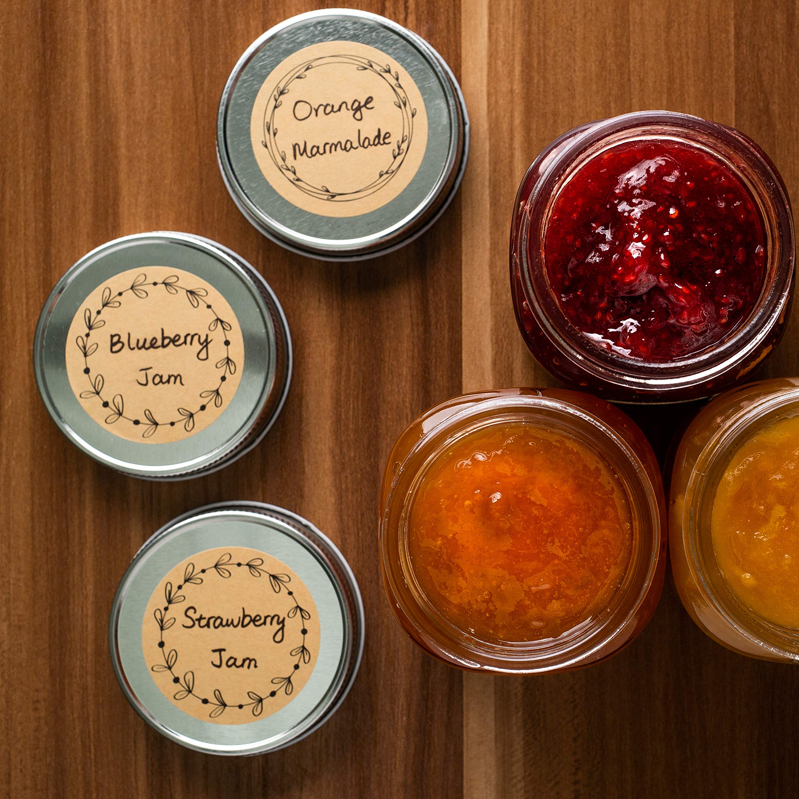 MONEST (500pc/Roll) 2" Label Stickers for Jars and Lids (Floral BnW