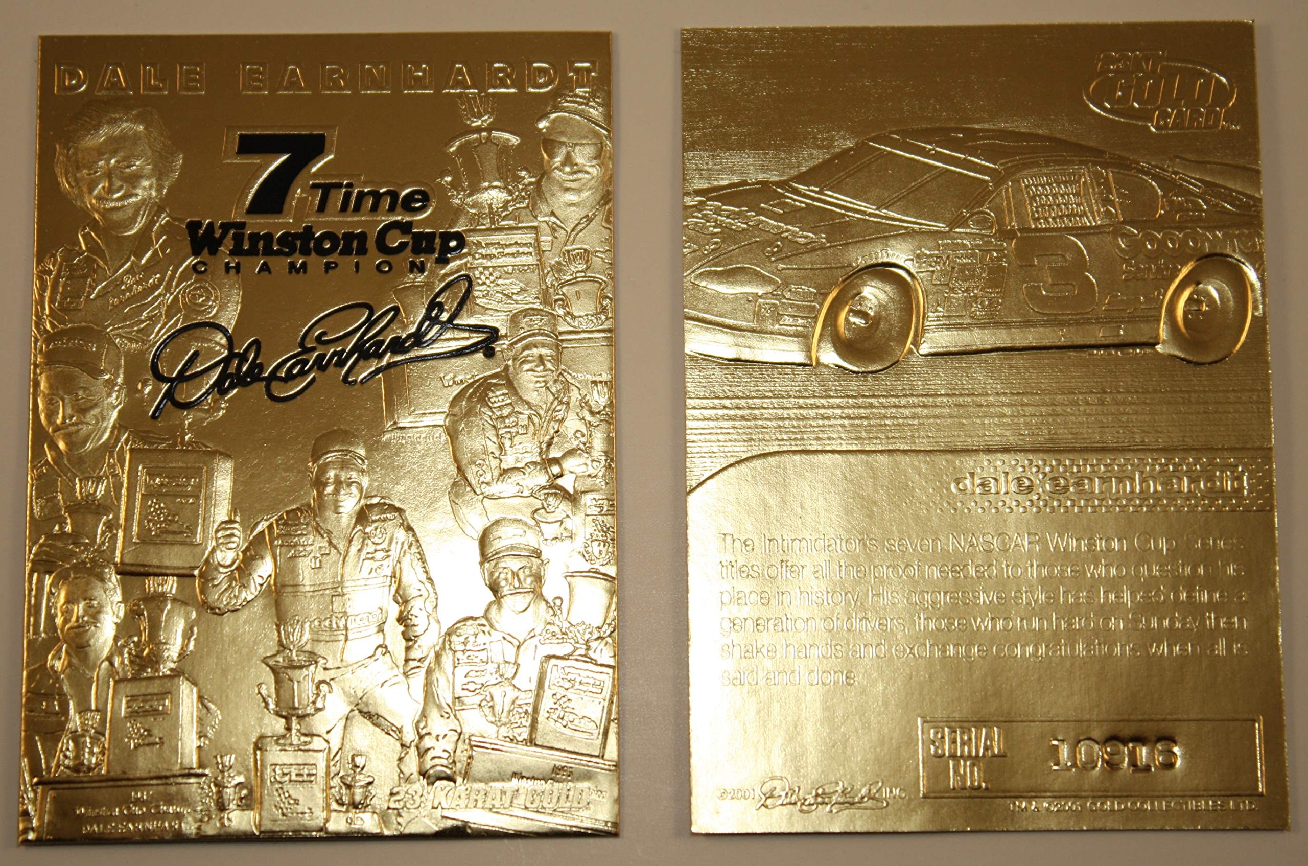 Amazon.com: DALE EARNHARDT 2001 23KT Gold Card Sculptured7-TIME