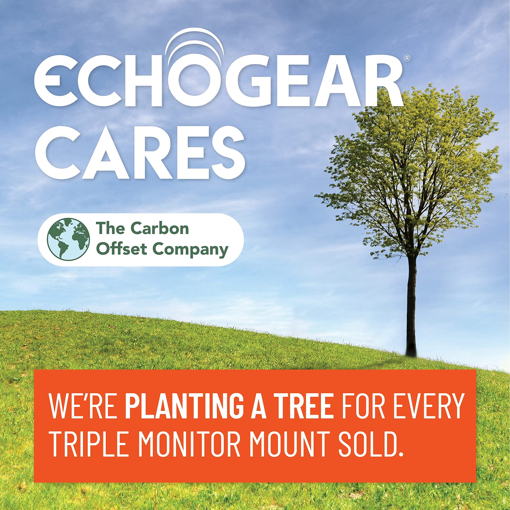 ECHOGEAR Triple Monitor Stand Desk Mount 3 Screens Up to 27" Each