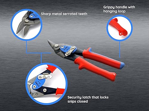 Miniatura 2 de HVAC Premium Tijeras de aviación de corte izquierdo  metal, tijeras de corte de estaño