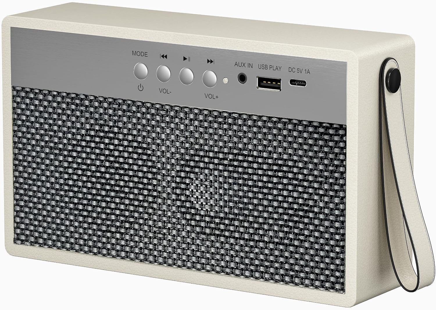 Portable Wireless Speaker with Rechargeable Battery, Wireless Connect, Aux Input with USB Play, Perfect for Outdoor Parties, Travel, and Events (White)