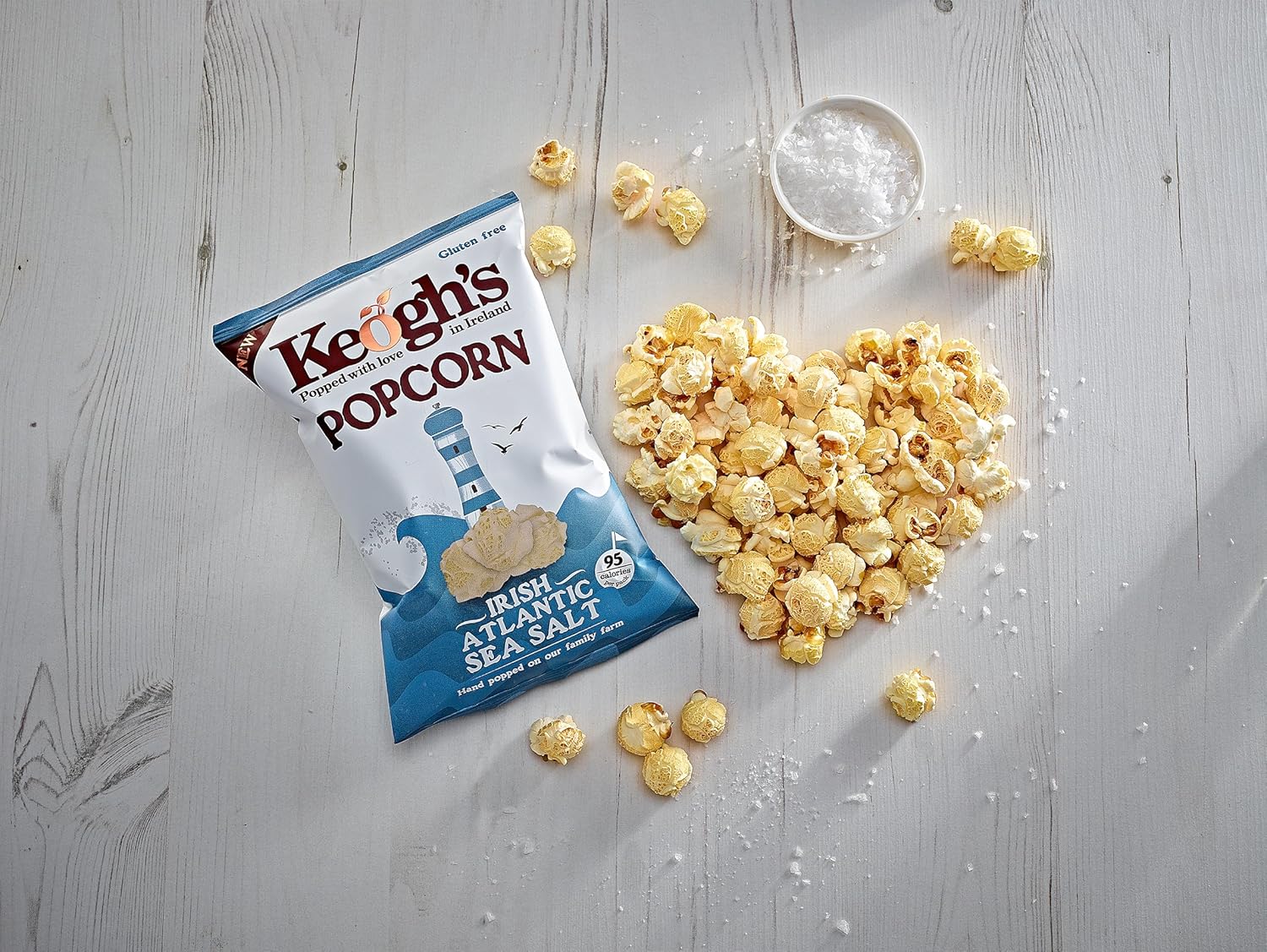 Keogh's Bigger Bite Irish Atlantic Sea Salt Popcorn, 2.5 oz (70G), Pack of 3