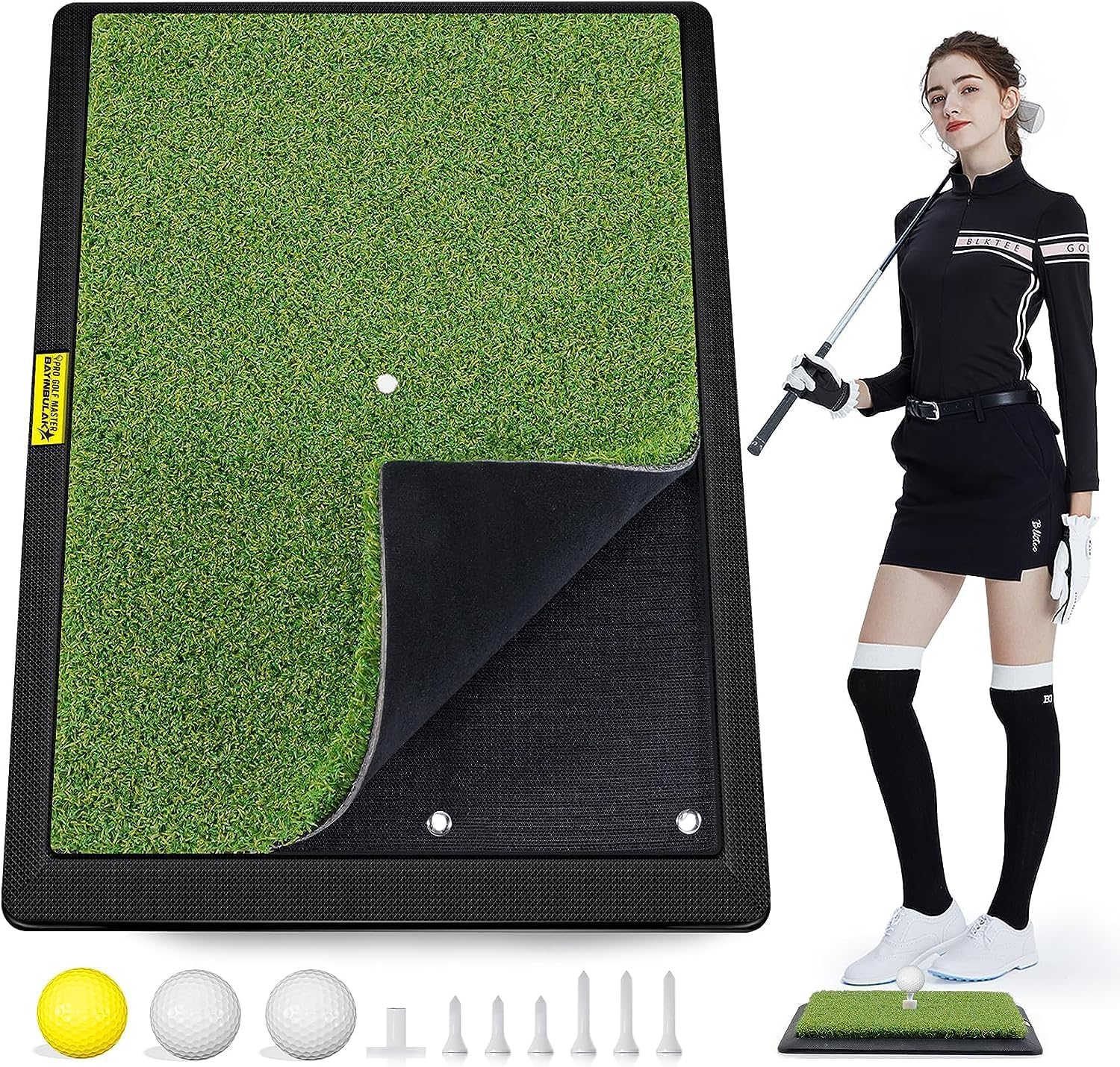 BAYINBULAK Golf Replaceable Practice Mats Premium, Golf Hitting Mat of
