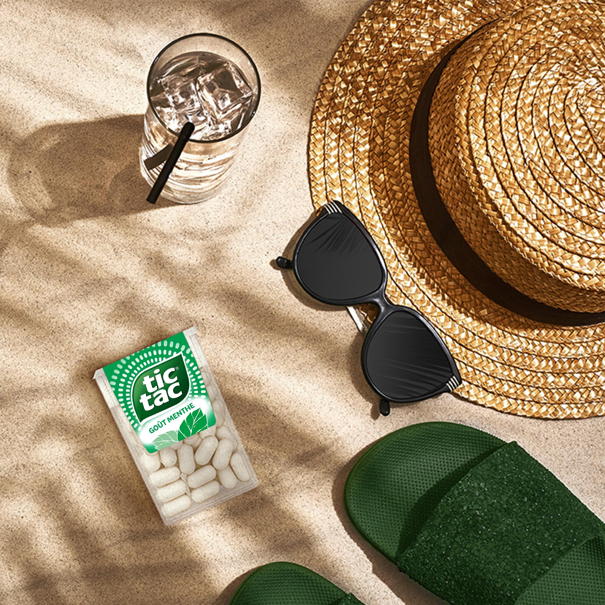 TicTac Goût Menthe - Bonbons frais sucrés à la Menthe - Format de Poche - 24 boites x 18g