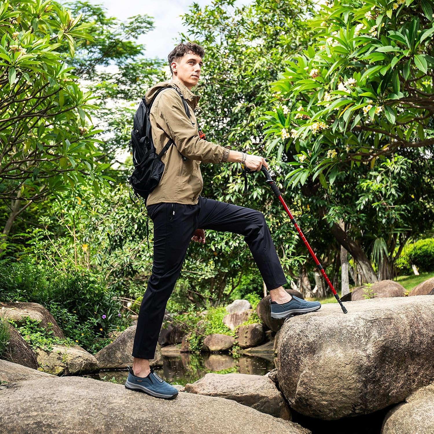 Men's Outdoor Slip On Walking Shoes Hands Free image 5