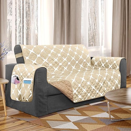 Miniatura 28 de Elegant Comfort Bloomingdale - Protectores acolchados para muebles, fundas reversibles de diseño sólido e impreso con correas elásticas y bolsillos