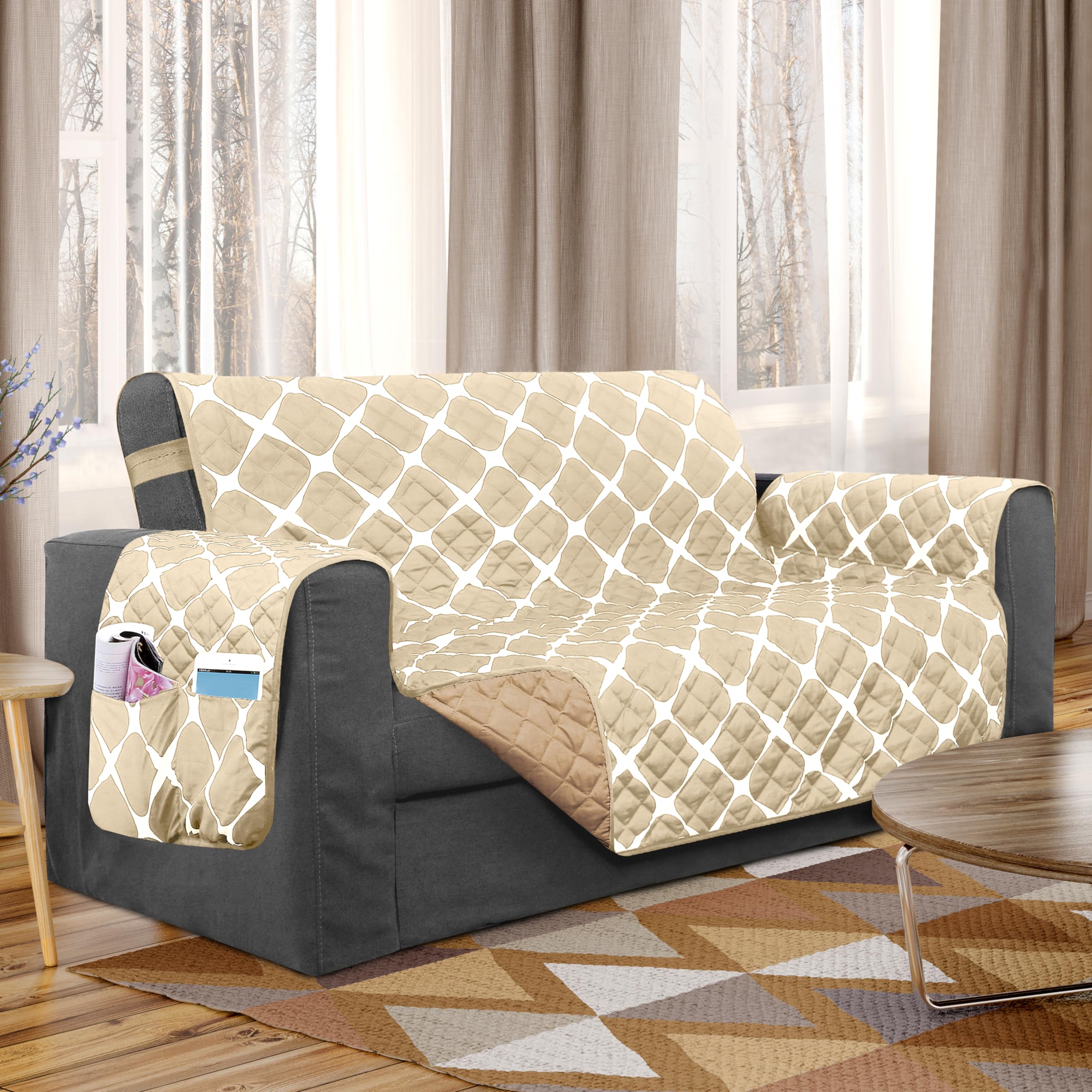 Housse de protection de meubles pour animaux et enfants avec poches pratiques