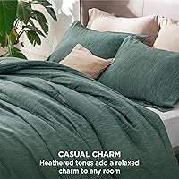 Vista 155 de Bedsure - Juego de edredón tamaño matrimonial de 3 piezas, teñido catiónico azul marino, ropa de cama para todo el año, 1 edredón de 82 x 86