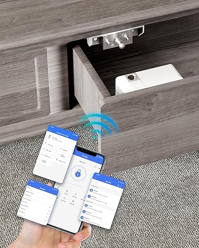 TTlock - Cerradura inteligente para gabinete, seguridad oculta con Bluetooth, RFID para niños, sin llave, para adultos y niños, a prueba de golpes,