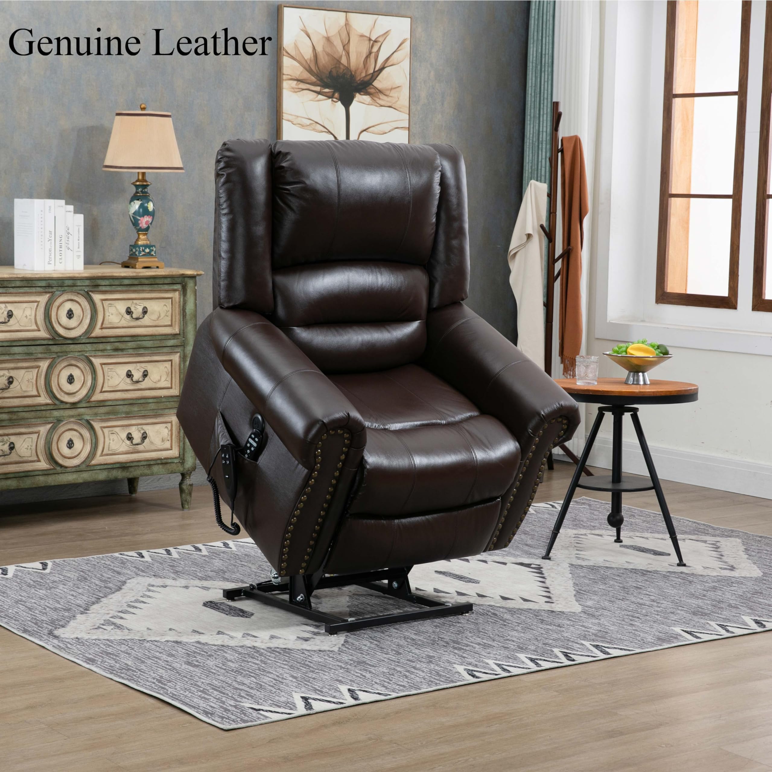 Amazon.com: Merax Leather Recliner Chairs, Dual Motor Power Lift