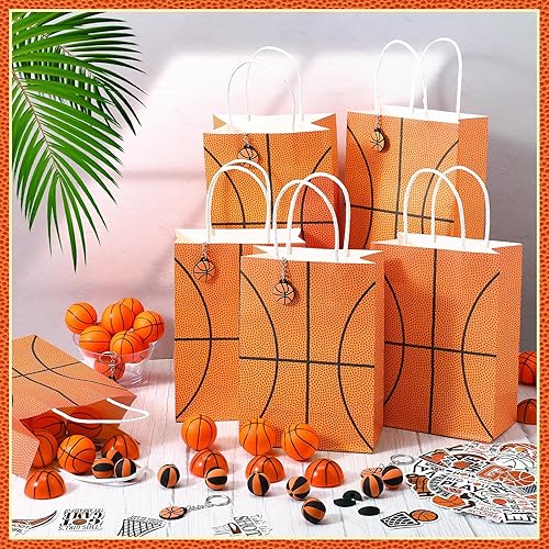 Miniatura 5 de Aoriher Juego de 200 piezas de regalos de fiesta de baloncesto, bolsas de regalo para fiestas deportivas, rellenos de espuma de baloncesto,