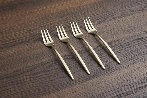 Miniatura 2 de Cambridge Plateros, Juego de 4 tenedores de cóctel de satén champán