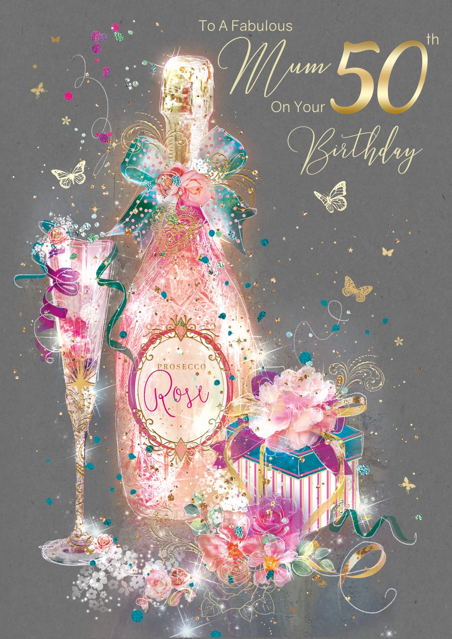 Cherry Orchard Gold Mum 50Th Birthday Card From The Grace Range Complete With Envelope And Foil Detailing …