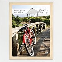 Vista 69 de MCS - Marco para póster con estilo de museo, veta de madera blanca, para colgar vertical y horizontal en la pared, marco grande para fotos, pósters