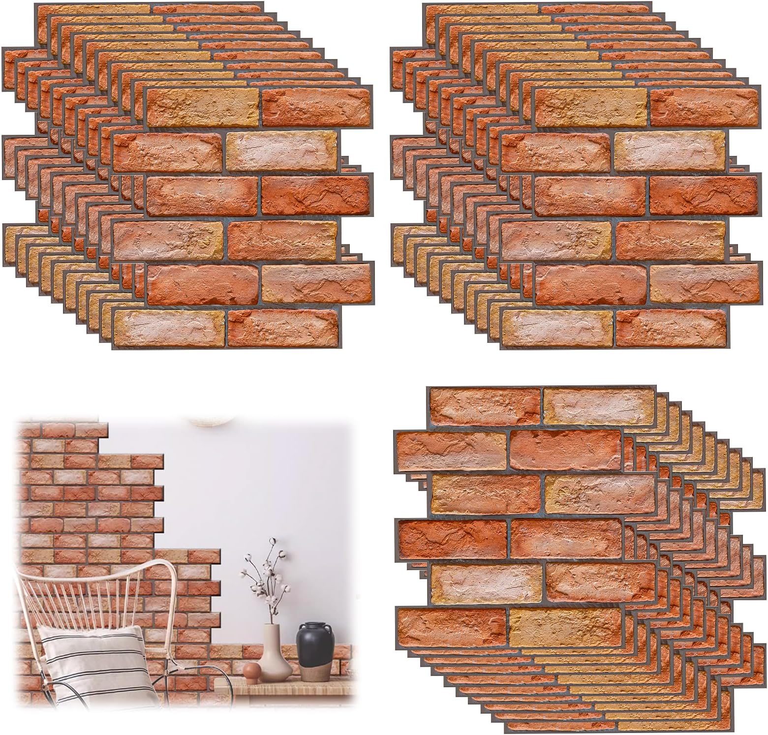 3D Wandpaneele Selbstklebend Steinoptik - 30x30 Cm Für Wohnung & Büro