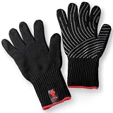 Weber Premium Grillhandschuhe - Größe S/M, 1 Paar, aus Kevlarmischgewebe, Schwarz und mit Silikonnoppen, Schutz vor sehr hohen Temperaturen - Schwarz (6670) S/M...