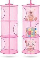 Vista 20 de Almacenamiento Colgante para Juguetes de Peluche, Organizador de Almacenamiento de Peluches Plegable para Rincón con 4 Compartimentos, Organizador