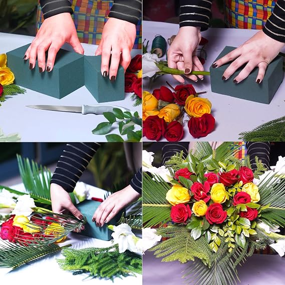 FLOFARE Floral Foam Base 12 L x 10 W x 3 H, Large Floral Foam Block for Fresh and Artificial Flower Arrangement Supplies for Arts, Crafts, Office Decor, Home Decor, Wedding Decor and Party