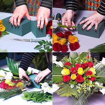 FLOFARE Floral Foam Base 12 L x 10 W x 3 H, Large Floral Foam Block for Fresh and Artificial Flower Arrangement Supplies for Arts, Crafts, Office Decor, Home Decor, Wedding Decor and Party