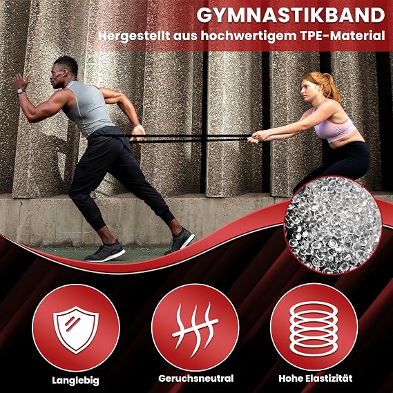 Fitness Bands - 4 Level Resistance Bands Set with Door Anchor Terrabands for Pull-Ups Strength Training Yoga & Stretching