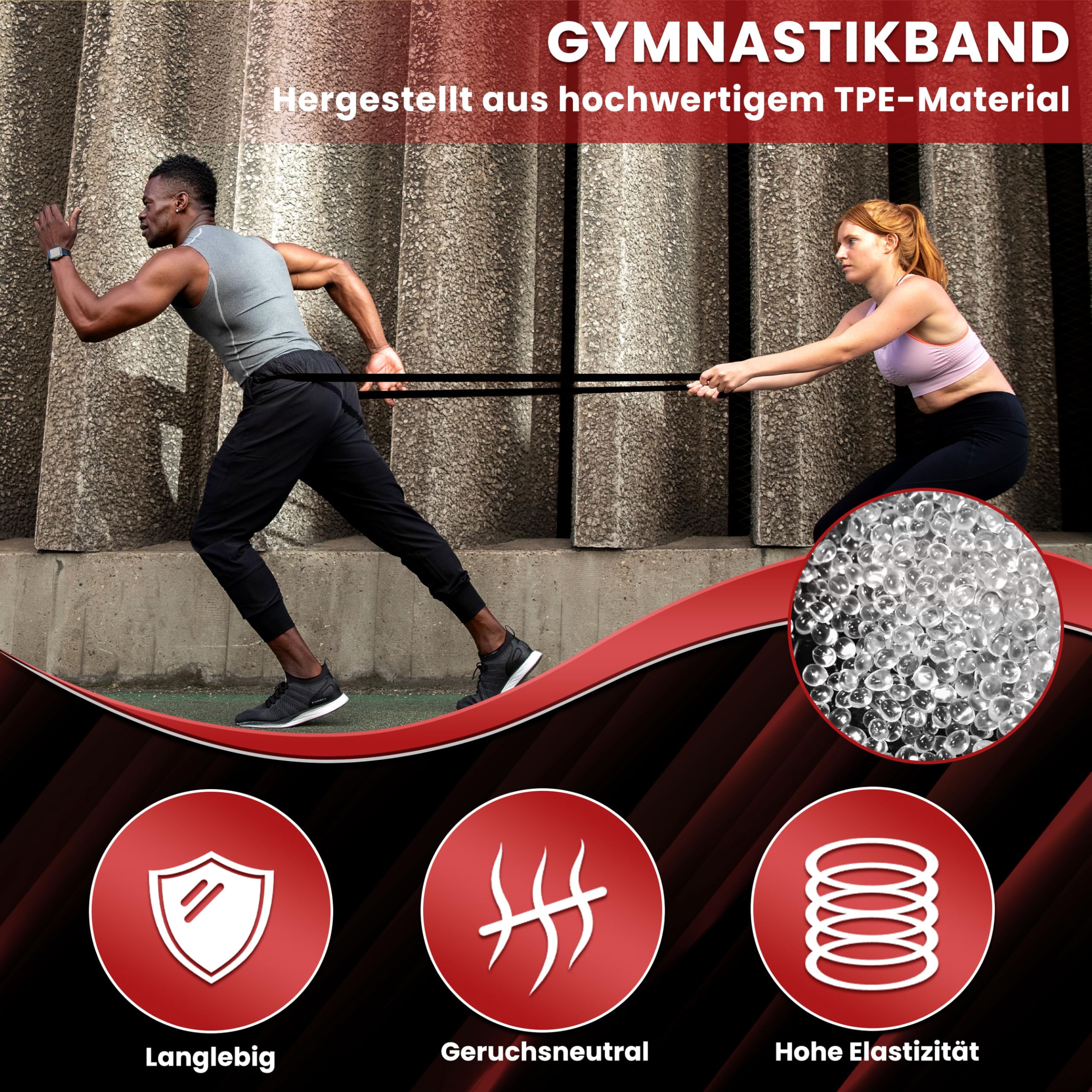 Fitnessbänder – 4-Stufen Resistance Bands Set mit Türanker, Terrabänder für Klimmzüge, Krafttraining, Yoga & Stretching