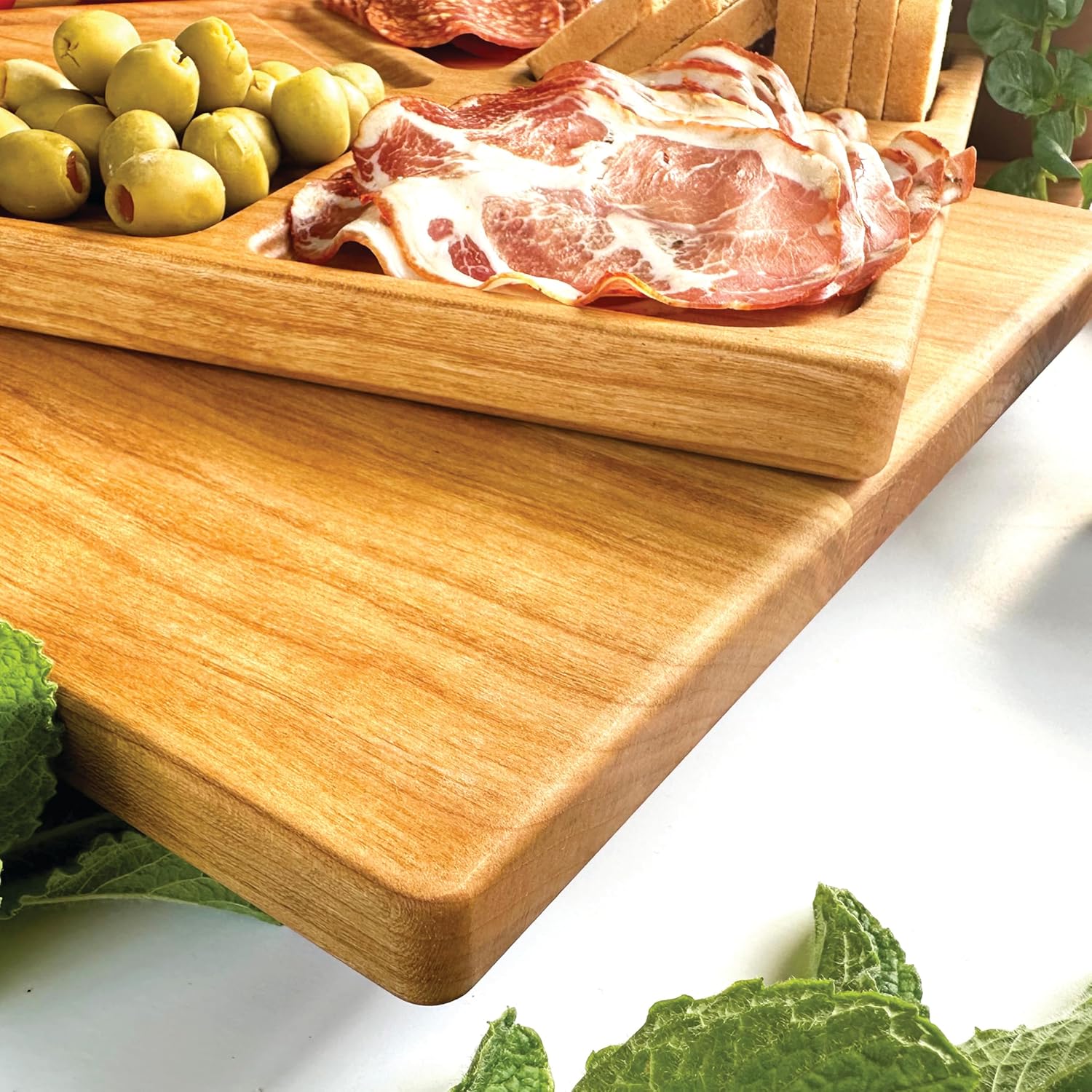 Personalized Cherry Wood Charcuterie Board, Sectioned Serving Board with Family Name Engraving, Wedding, Housewarming Gift (Large)