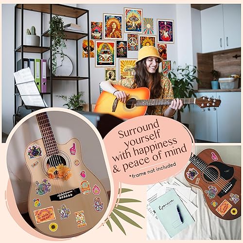 Miniatura 4 de 97 Decor Decoración de habitación hippie para dormitorio estética, decoración de habitación retro hippy, decoración de pared hippie, pósteres