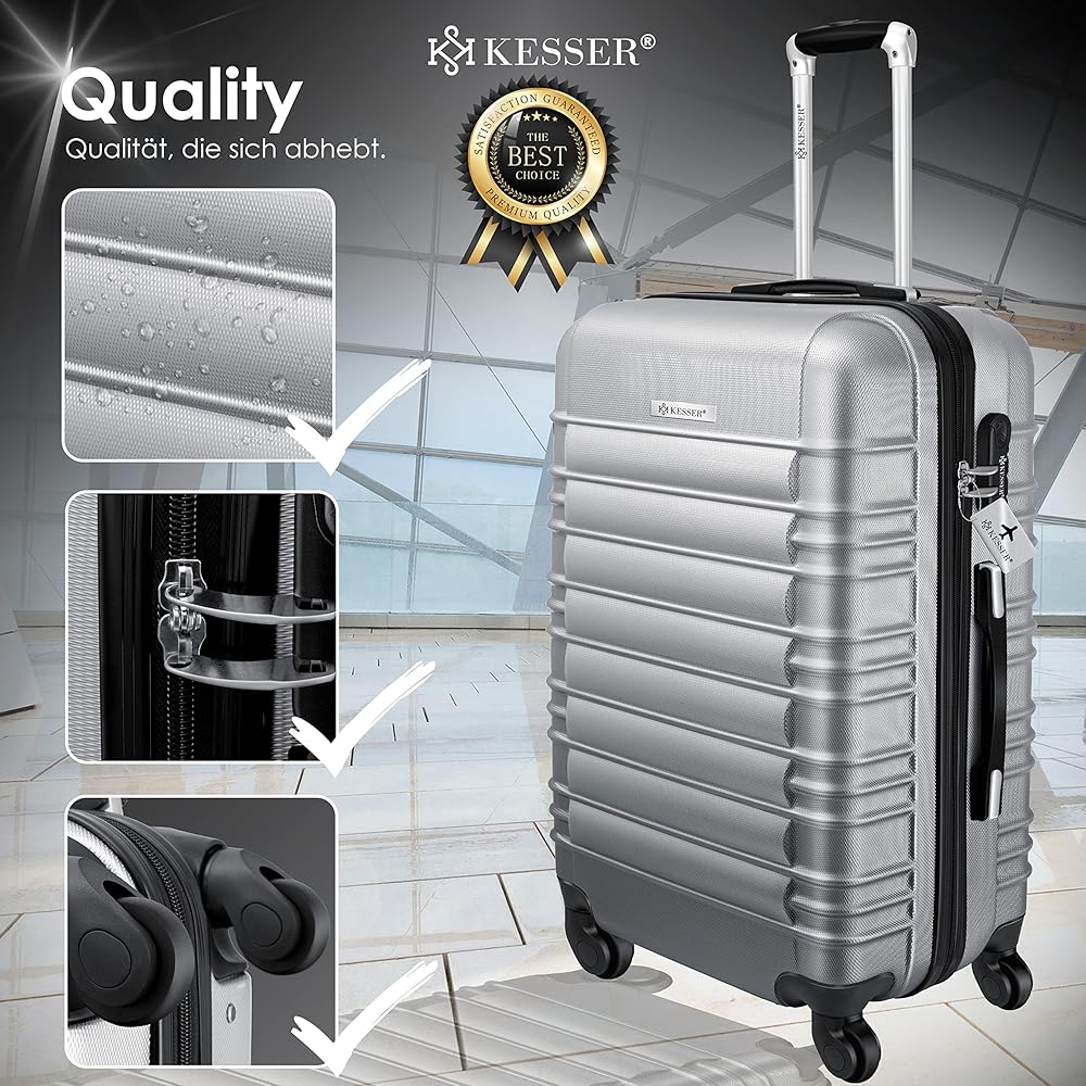 Set 4 Valigie Rigide ABS Con Rotelle - Misure S/M/L/XL Antracite, Lucchetto Combinazione - Foto 2