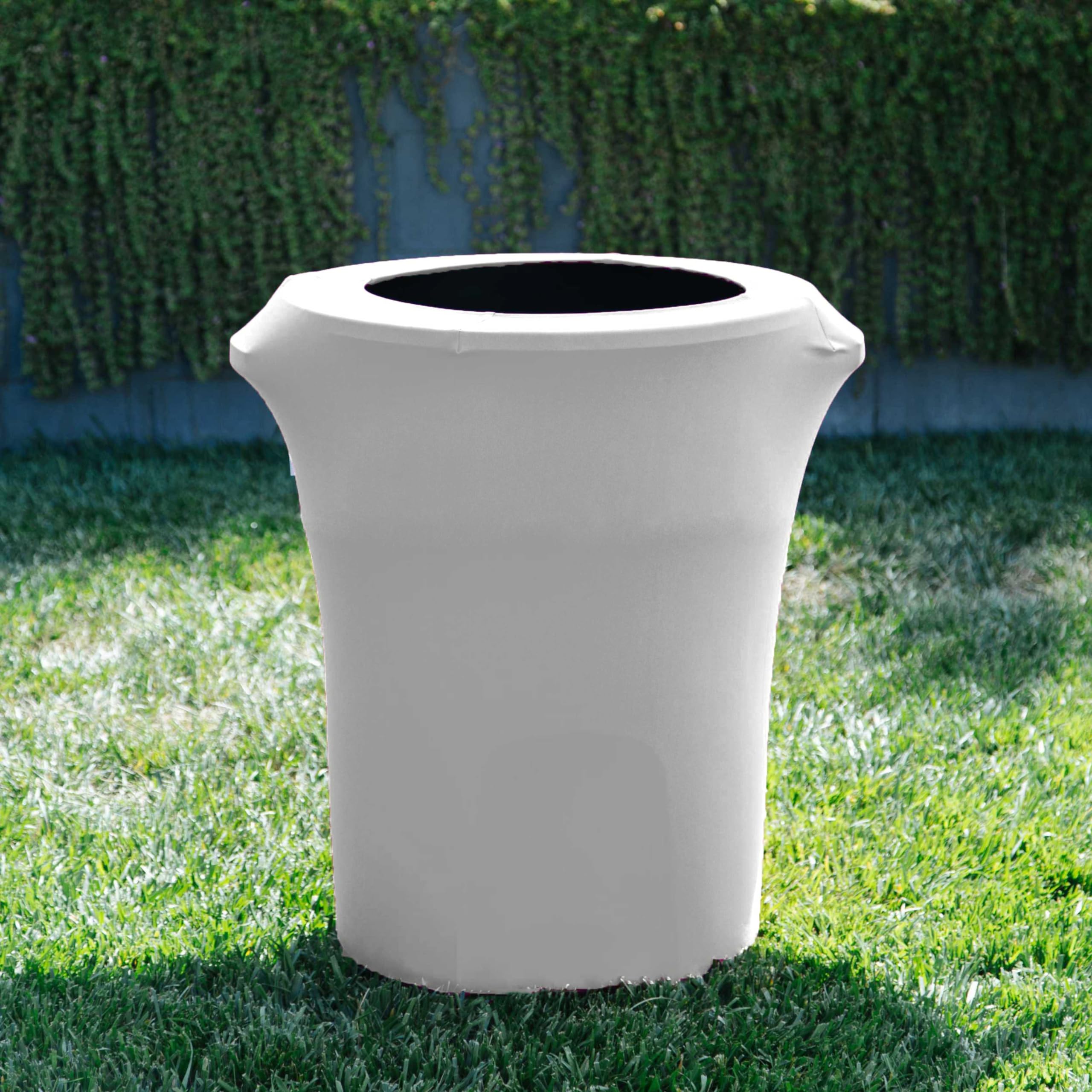 Amazon.com: LA Linen Stretch Spandex Fitted Trash Can Cover 44