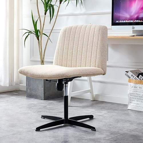 Upholster - Silla de escritorio de oficina en casa, sin brazos, silla ergonómica de tocador sin ruedas, silla ergonómica moderna giratoria para