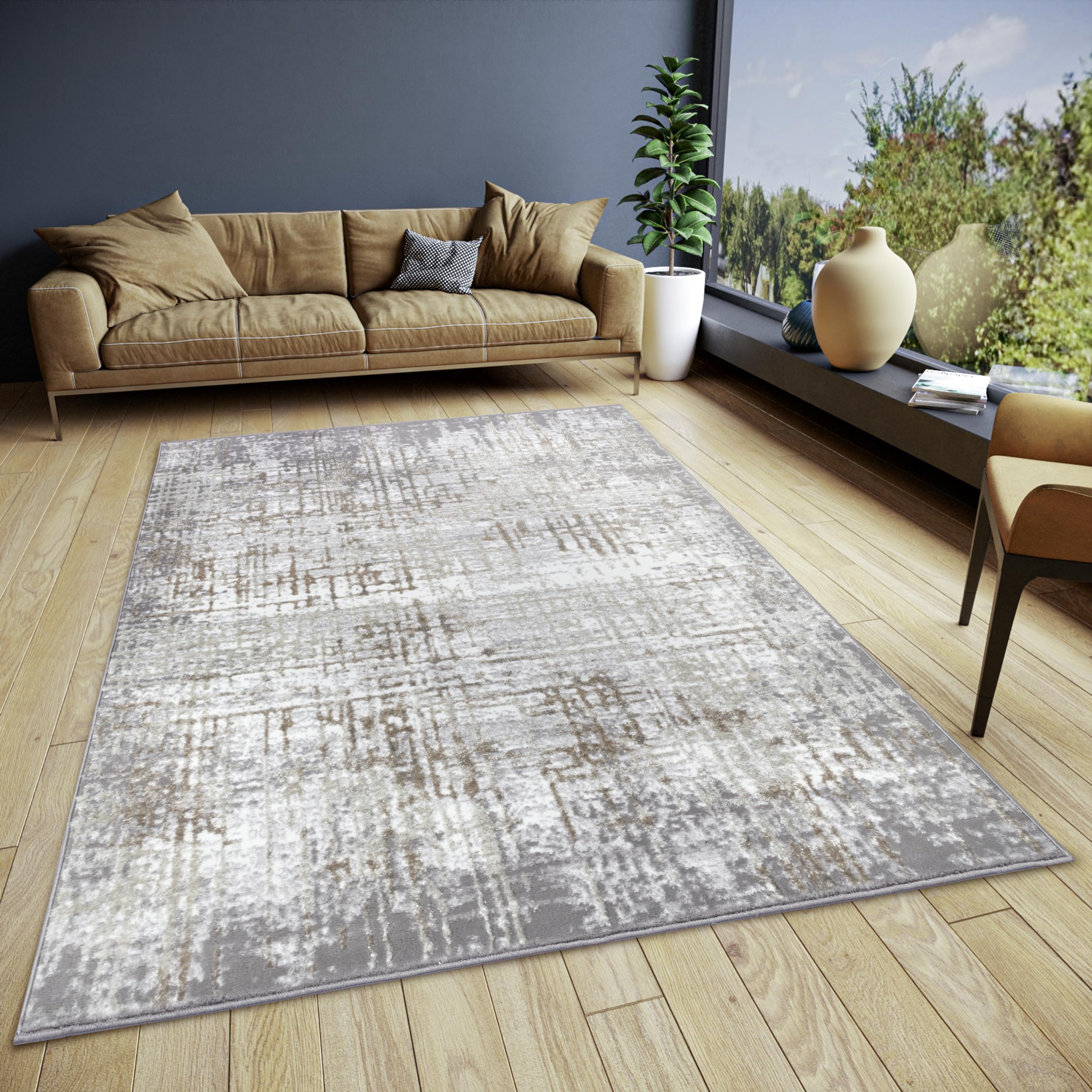 Hanse Home Abstract Vintage Teppich – Orientalischer Kurzflor Wohnzimmerteppich