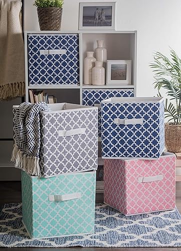 Miniatura 8 de DII Contenedor de almacenamiento de poliéster no tejido, sorbete rosa, juego pequeño de 2