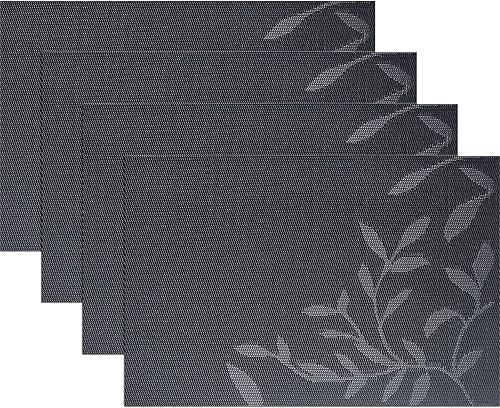 Miniatura 58 de Manteles individuales de plástico, juego de 6 manteles individuales lavables antideslizantes para mesa de comedor, manteles individuales de mesa