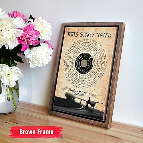 Vista 139 de H-DEWALL Letras de canciones personalizadas con marco, arte de pared musical personalizado para él, decoración sentimental y regalo inspirador