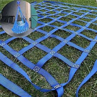 Flat Nylon Sling Hoisting Net - Elastic Cargo Netting, Lifting Cargo Net, Garden Climbing Net, Bungee Cargo Net, Cargo Lift Bag, Sturdy Material Handling Belt, Load 0.3-3.5Ton