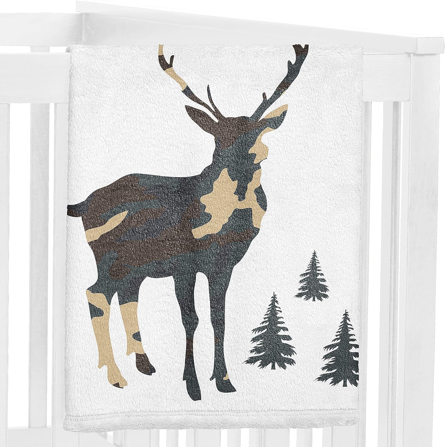 Sweet Jojo Designs Woodland Camo Deer Boy Milestone Blanket Monthly Newborn First Year Growth Mat Baby Shower Memory Keepsake Gift Picture - Beige Green Black Rustic Forest Animal Camouflage Arrows - Image 3