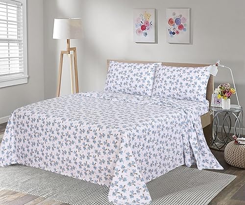 Vista 74 de RUVANTI Sábanas de franela 100% algodón King 4 piezas Celestial Stag Ciervo celestial