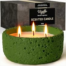 Viyffo Large Citronella Candles Outdoor, 3 Wick 20oz Citronella Candle Indoor, Non Toxic Soy Scented Candle, Green Ceramic Jar for Patio, Deck, Garden, Backyard, Camping, Home Fragrance, Decor & Gift