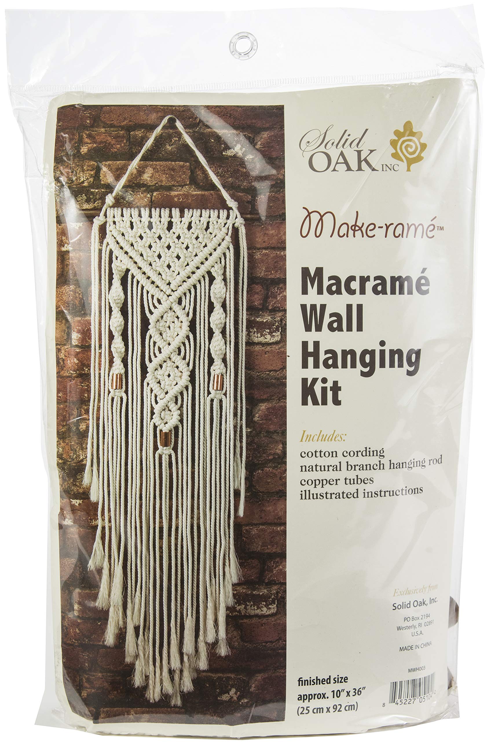 Solid Oak Macramé Wall Hanger Kit - Double Twist, Original version