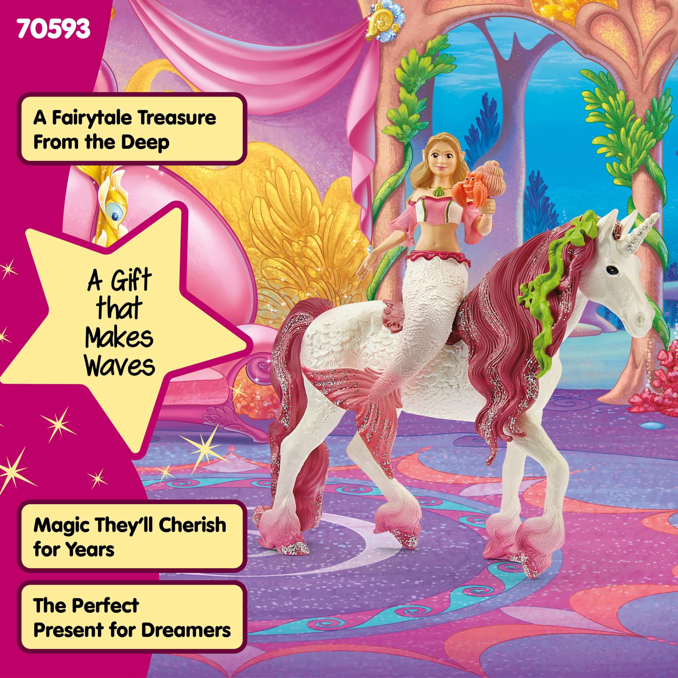 Schleich Slh70593 Syrena Feya Na Podwodnym Jednorożcu