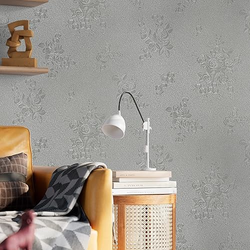 Miniatura 7 de Dimoon Papel tapiz de 118 x 17.7 pulgadas, papel tapiz de imitación de imitación de color blanco sólido para despegar y pegar, papel de contacto,