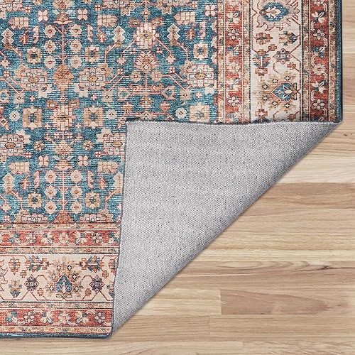 Miniatura 9 de Dripex Alfombras de área de 5 x 7, resistentes a las manchas, ligeras, lavables, antideslizantes para sala de estar, alfombra bohemia vintage