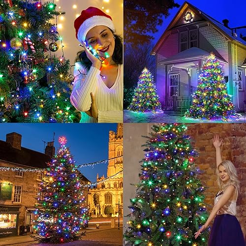 Miniatura 7 de Marchpower Luces de árbol de Navidad que cambian de color, 11 modos de luz de Navidad al aire libre con control remoto, 400 LED de diamante de 6.6