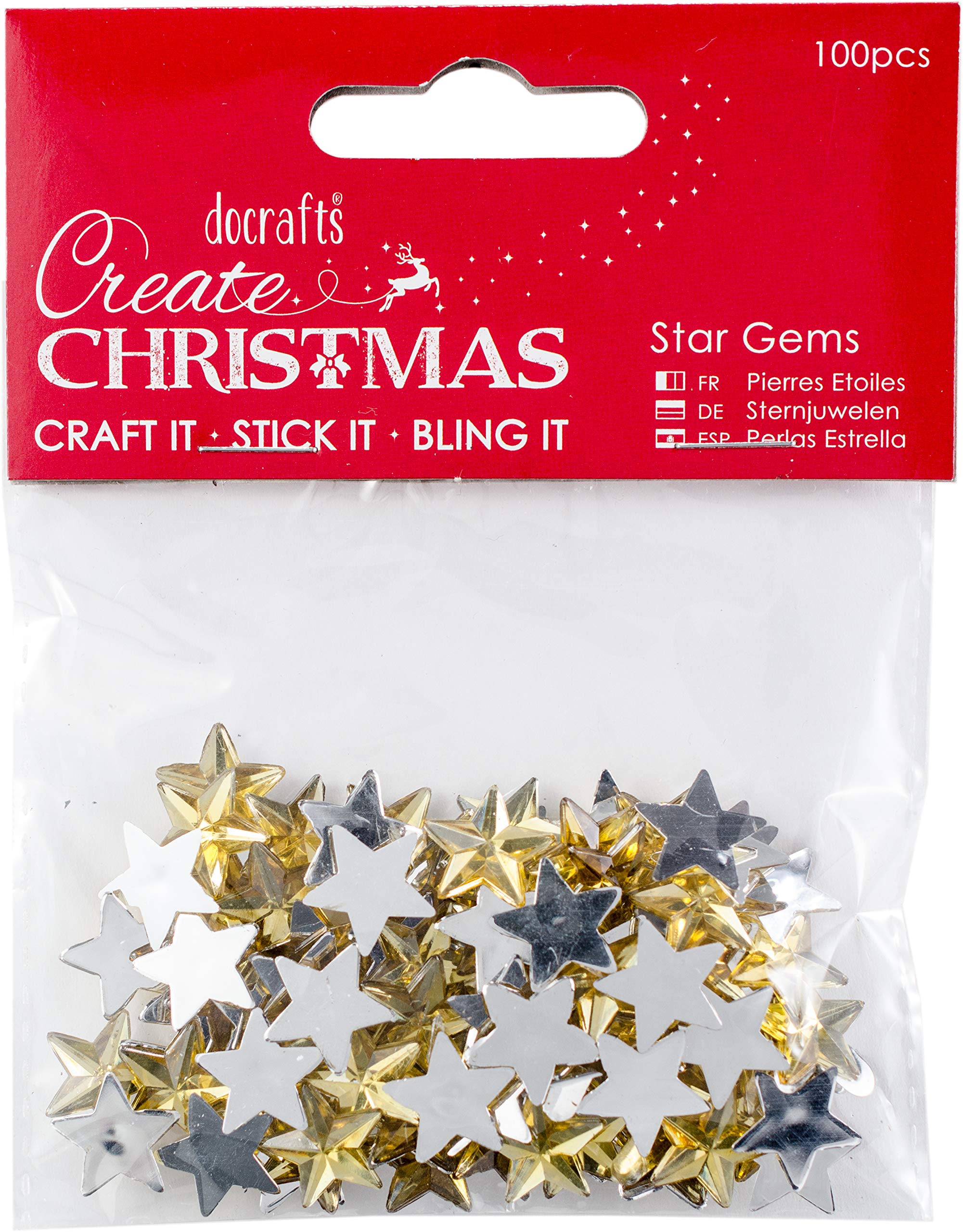 Papermania Create Christmas Adhesive Gems 100/Pkg-Gold