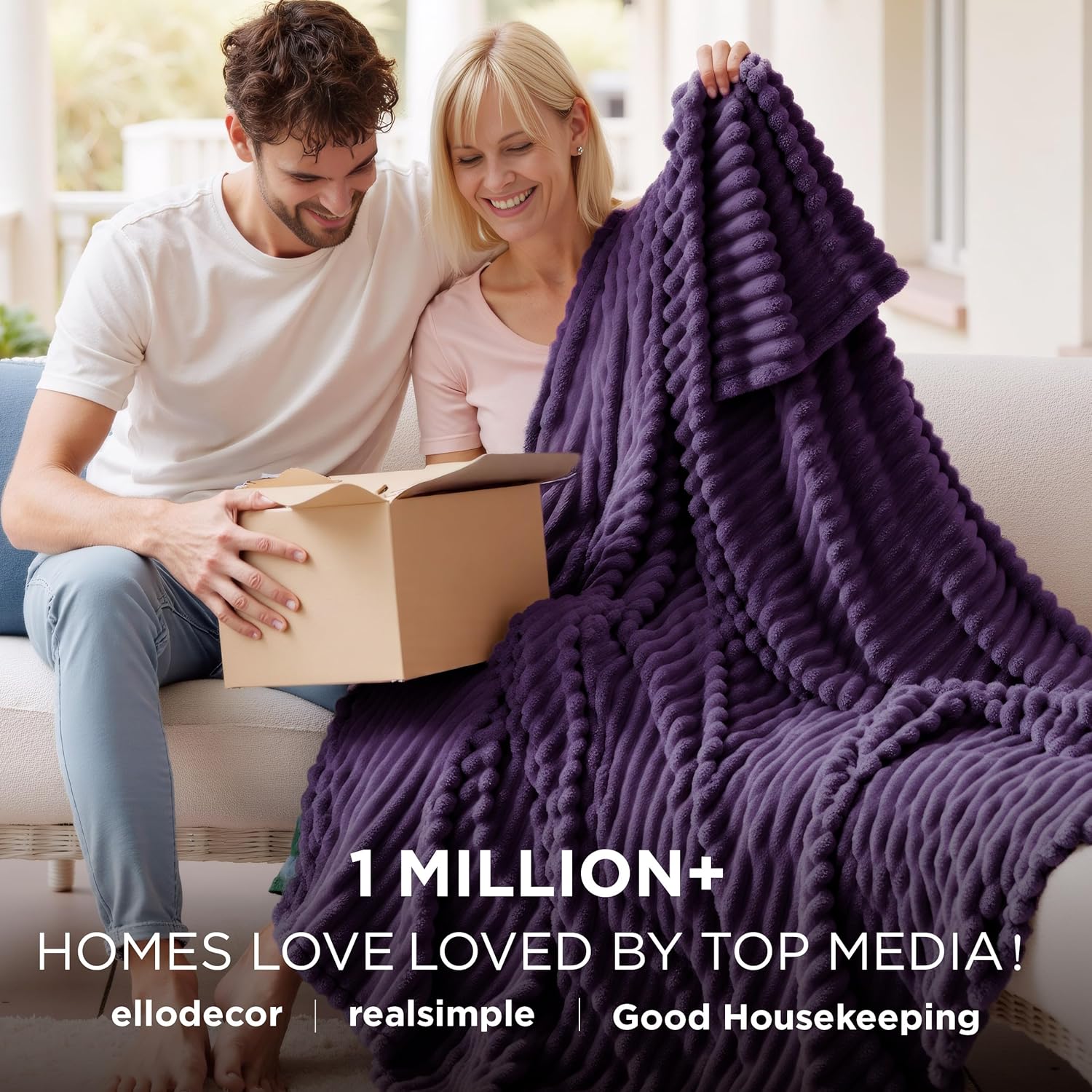 Bedsure GentleSoft Purple Fleece Blanket for Couch - Cozy Soft Blankets for Women, Cute Small Throws for Girls, 60x80 Inches - Image 2