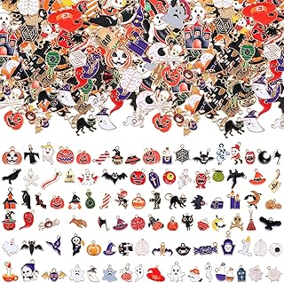 Tudomro 300 Pcs Halloween Charms for Jewelry Making Halloween Pendant Charm Alloy Charms Bulk Halloween Jewelry Metal Charms for Holiday Necklace Bracelet Earring Clothes DIY Ornaments Supplies